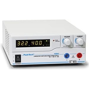 PeakTech 1580 – laboratoriumvoeding DC 1-32 V/0-30 A met USB, DC-generator, led-display, 3 door de gebruiker ingestelde presets, overbelastingsbeveiliging – 200 ~ 240 V AC
