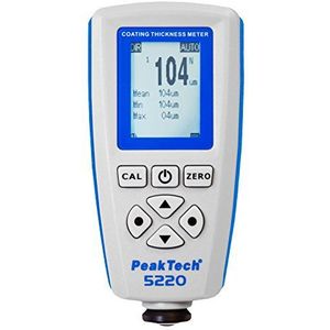 PeakTech P 5220 Professionele laagdiktemeter/ultrasone laagdiktemeter met USB voor autolak, (fe en non-fe) metaal zoals zink, goud, staal en aluminium, 1 stuk