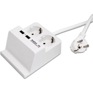 Peaktech 3125 - Verdeelstekker - 2 X 230 V Stopcontact - 2 X USB Lader 2,5 A