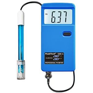 PeakTech 5310 A pH-meetinstrument/pH-meter met verwisselbare BNC-elektrodensonde, geschikt voor zwembad, aquarium en laboratorium, P 5310 A, blauw
