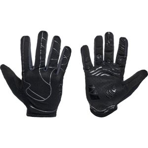 RFR Handschoenen Pro - Fietshandschoenen - Sporthandschoen - Lange vinger handschoen - Absorberende stof - Met siliconen print - Zwart met witte details - Maat XXL
