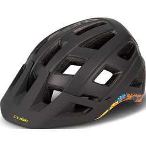 CUBE Fietshelm Badger - Endurahelm - 21 Ventilatiegaten - Antibacteriële Coolmax - Verstelbaar - EPS Double In-Mould - 52-56 cm - S - Zwart/Meerkleurig