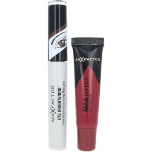 Max Factor Eye Brightening Mascara + Max Effect Lip Gloss - For Brown Eyes - Rubylicious