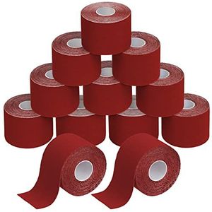 BB Sport 12 x Kinesiology Tape 5 m x 5 cm Vele Kleuren E-book Applicatie Brochure Elastiek Spirien Tape Kinesiotape, Kleur:rood