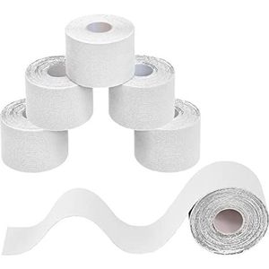 BB Sport 6 Stuck Kinesiology Tape 5 m x 5 cm Vele Kleuren E-book Applicatie Brochure Elastiek Spirien Tape Kinesiotape Set, Kleur:Wit
