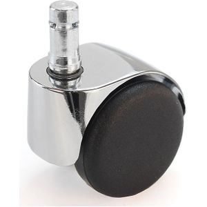 Proroll Stoelwiel-Ø 50 mm, VE = 5 stuks, met borgpen en klemring, verchroomd, 10 x 22 mm, hard, voor tapijtvloeren