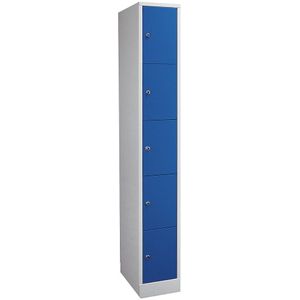 Wolf Vijfvoudige locker Komfort, 1 compartiment, lichtgrijs / gentiaanblauw, breedte 300 mm