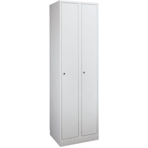 Wolf Lockerkast Komfort, 2 compartimenten, lichtgrijs, breedte 800 mm