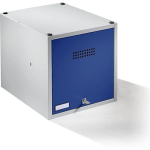 Wolf Privé-vak, uitbreidbaar, h x b x d = 400 x 400 x 500 mm, met veiligheidscilinderslot, deur gentiaanblauw
