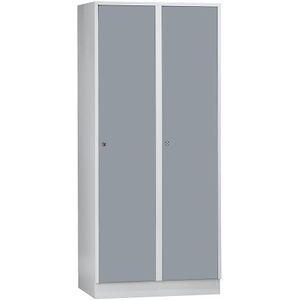 Garderobekast met sokkel, h x b x d = 1800 x 800 x 500 mm, 2 vakken Wolf