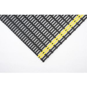 EHA Antislipmat, recycling kunststof, per str. m., breedte 1000 mm, zwart/geel
