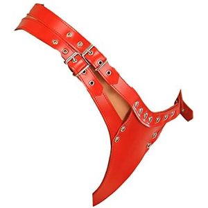 Ledapol 5465-LE SM Harness-dessous lederen slip, XL rood