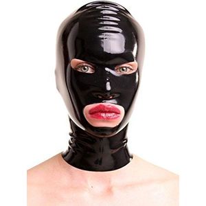 Anita Berg AB4026 latex masker hoofdmasker, openingen ogen, mond zonder ritssluiting, S zwart
