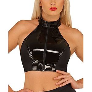 Ledapol 1740 lak-lingerie lak stretch bustier top, 46 zwart