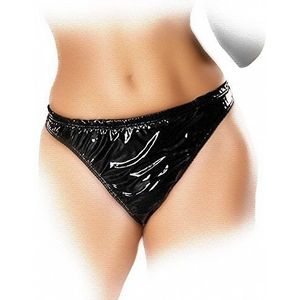 Ledapol 1265 Lak Slip Sexy Lak Lak Dessous Dames Taille Slip, 44 Zwart