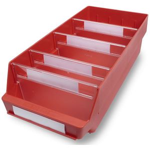STEMO Stellingbak van zeer slagvast polypropyleen, rood, l x b x h = 500 x 240 x 150 mm, VE = 10 stuks
