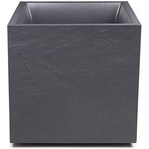 Ondis24 Plantenbak Vulkan Pierre 50, bloempot 50 x 50 cm, tuin bloembak, leisteen-look, plantenbak met waterreservoir, hoge plantenbak, winterbestendig, antraciet