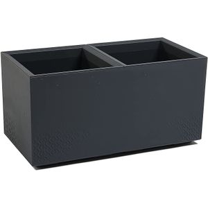 Ondis24 Caro Bloembak, plantenbak, betonkleur, met wielen, van kunststof, 100% gerecycled, 80 cm, antraciet