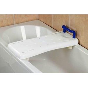 Badplank met gekleurde blauwe handgreep - 70 x 35 cm - Adhome
