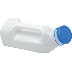 Urinaal Mannen met handvat - Grote opening - Rechthoekig model - melkwit - plasfles mannen