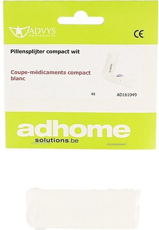 Sundo - Pillensplijter - Wit - Kunststof - Inclusief Opbergvak