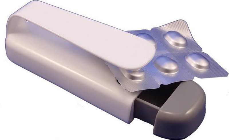 Sundo - Tablettenuitdrukker - Wit/Grijs - Met Opbergvak