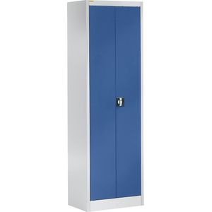 mauser Magazijnkast, h x b = 1950 x 600 mm, diepte 420 mm, frame lichtgrijs, deuren briljantblauw