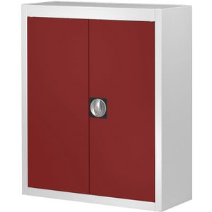 mauser Magazijnkast, zonder magazijnbakken, h x b x d = 820 x 680 x 280 mm, tweekleurig, kastframe grijs, deuren rood