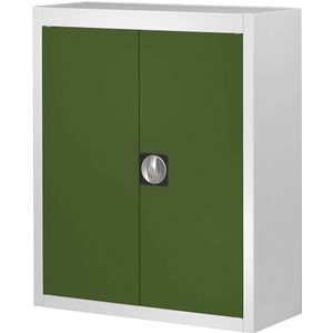 mauser Magazijnkast, zonder magazijnbakken, h x b x d = 820 x 680 x 280 mm, tweekleurig, kastframe grijs, deuren groen, vanaf 3 stuks