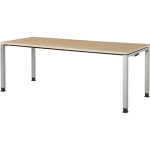 Rechthoekige tafel, voetvorm van vierkante buis, h x b x d = 680 - 760 x 2000 x 800 mm, tafelblad kunststof gecoat mauser