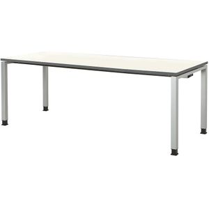 Rechthoekige tafel, voetvorm van vierkante buis, h x b x d = 680 - 760 x 2000 x 800 mm, tafelblad kunststof gecoat mauser