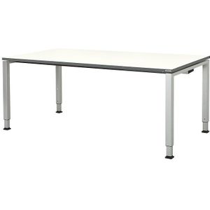 Rechthoekige tafel, voetvorm van vierkante buis, h x b x d = 650 - 850 x 1800 x 900 mm, tafelblad kunststof gecoat mauser