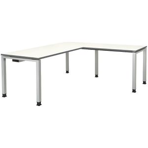 Bureautafel, aaneengeschakeld, voet van vierkante / rechthoekige buis, h x b x d = 680 - 760 x 1800 x 800 mm, hoekaanzet rechts (breedte 1000 mm)