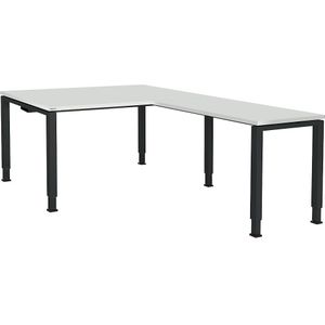 Bureautafel, aaneengeschakeld, voet van vierkante / rechthoekige buis, h x b x d = 650 - 850 x 1600 x 900 mm, hoekaanzet rechts (breedte 1000 mm)