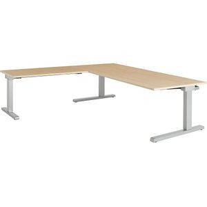 Bureau, geschakeld, b x d = 2000 x 900 mm, hoekaanzet links (breedte 1200 mm) mauser