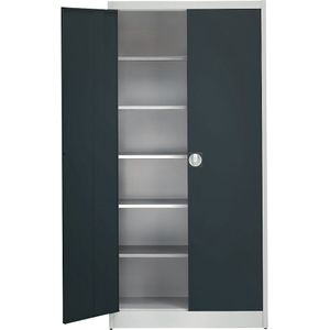 mauser Extra hoge universele kast, h x b x d = 2200 x 950 x 500 mm, lichtgrijs/antracietgrijs