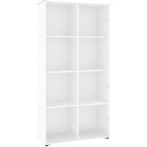 mauser Open stelling, 2 x 4 vakken, zuiver wit