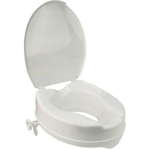 Stock-FachmannÂ® Toiletzittverhoging, 5 cm, 10 cm, 15 cm, met deksel zonder deksel, wc-zitverhoging voor senioren, toiletopzetstuk voor senioren, zitverhoging, toilet, volwassenen, kleur: wit,