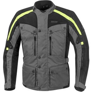 gms - Temper - Textiele Motorjas - Grijs - Zwart - Geel