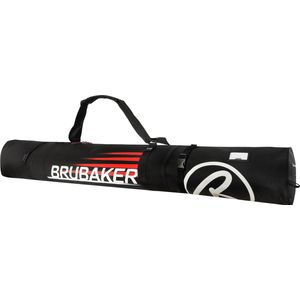 BRUBAKER Carver Champion - Skitas - Voor 1 paar Ski's & Stokken - Gevoerd - Zware Kwaliteit - Scheurvast - Skihoes - Verstelbare draag/schouderbanden 190 cm - Zwart/Rood
