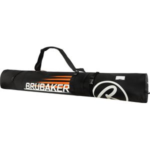 BRUBAKER Carver Champion - Skitas - Voor 1 paar Ski's & Stokken - Gevoerd - Zware Kwaliteit - Scheurvast - Skihoes - Verstelbare draag/schouderbanden - 190 cm - Zwart/Oranje
