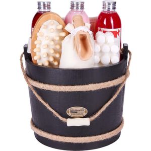BRUBAKER Cosmetics Wellness-badset - Cranberry - 9-delige Cadeauset met Verzorgings- en Massagebenodigdheden in Decoratieve Badkuipen