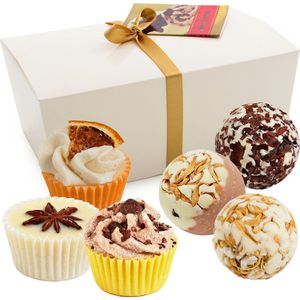 Set van 6 BRUBAKER Cosmetics Badbommen Cadeauset Badballen ""Vrolijk Kerstfeest"" Handgemaakt en Veganistisch