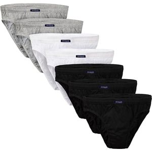 BRUBAKER - Rio - Herenslip - 7-Pack - Zwart/Wit/Lichtgrijs Gemêleerd - Katoen/Polyester