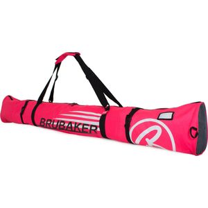 BRUBAKER Carver Champion - Skitas - Voor 1 paar Ski's & Stokken - Gevoerd - Zware Kwaliteit - Scheurvast - Skihoes - Verstelbare draag/schouderbanden- 170 cm -Pink/White
