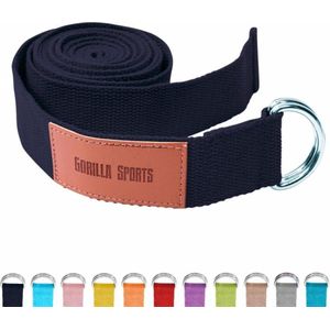 Gorilla Sports Yoga riem - 260 x 3,8 cm - Grijs