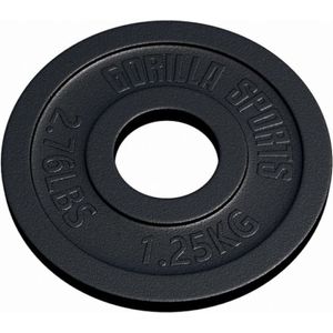 Gorilla Sports Gewichtsschijf - Olympisch - Halterschijf - 1.25 kg - Gietijzer Zwart - 50 mm