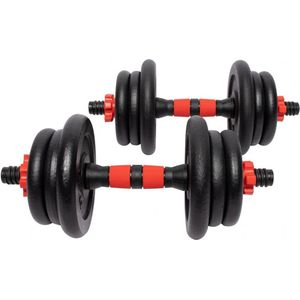 Gorilla Sports Dumbellset 20 kg - 2 x 10 kg - Gietijzer - 25 mm