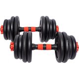 Dumbellset 30 kg gietijzer - 25 mm