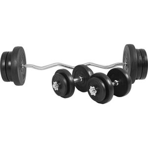 Gorilla Sports Curlset 70 kg - Halterset - met halterschijven